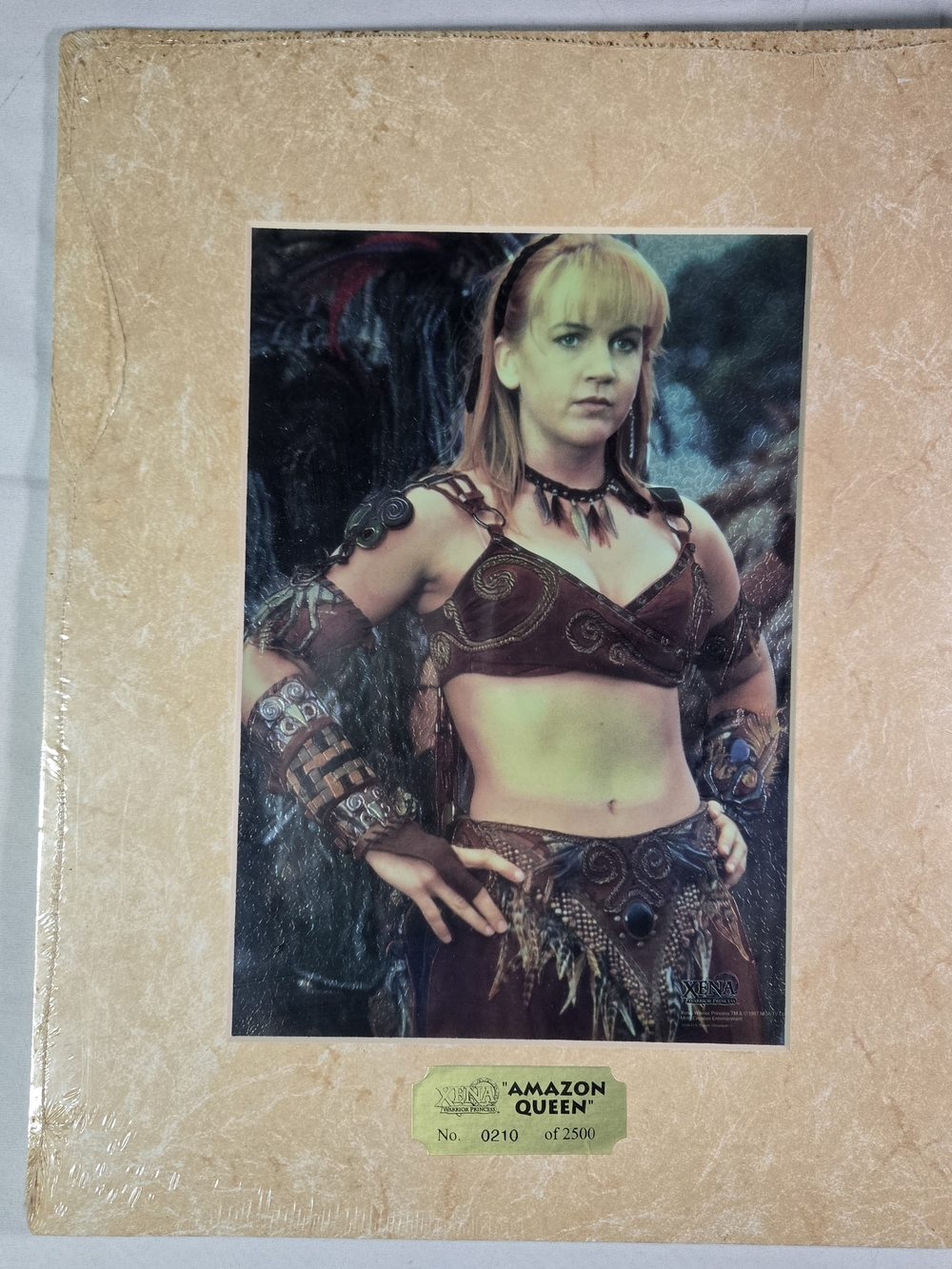 Vtg Xena Warrior Princess Matted Chromium Print 210 Of 2500 Amazon queen w/ COA